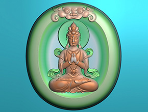 【度母玉佩】浮雕系列_玉石雕刻工具玉雕图纸下