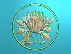 【荷花圆牌】浮雕系列 玉石雕刻图案大全图片